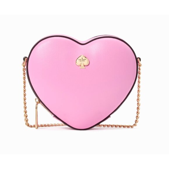 New Kate Spade Love Shack 3d Mini Heart Crossbody Surf Pink